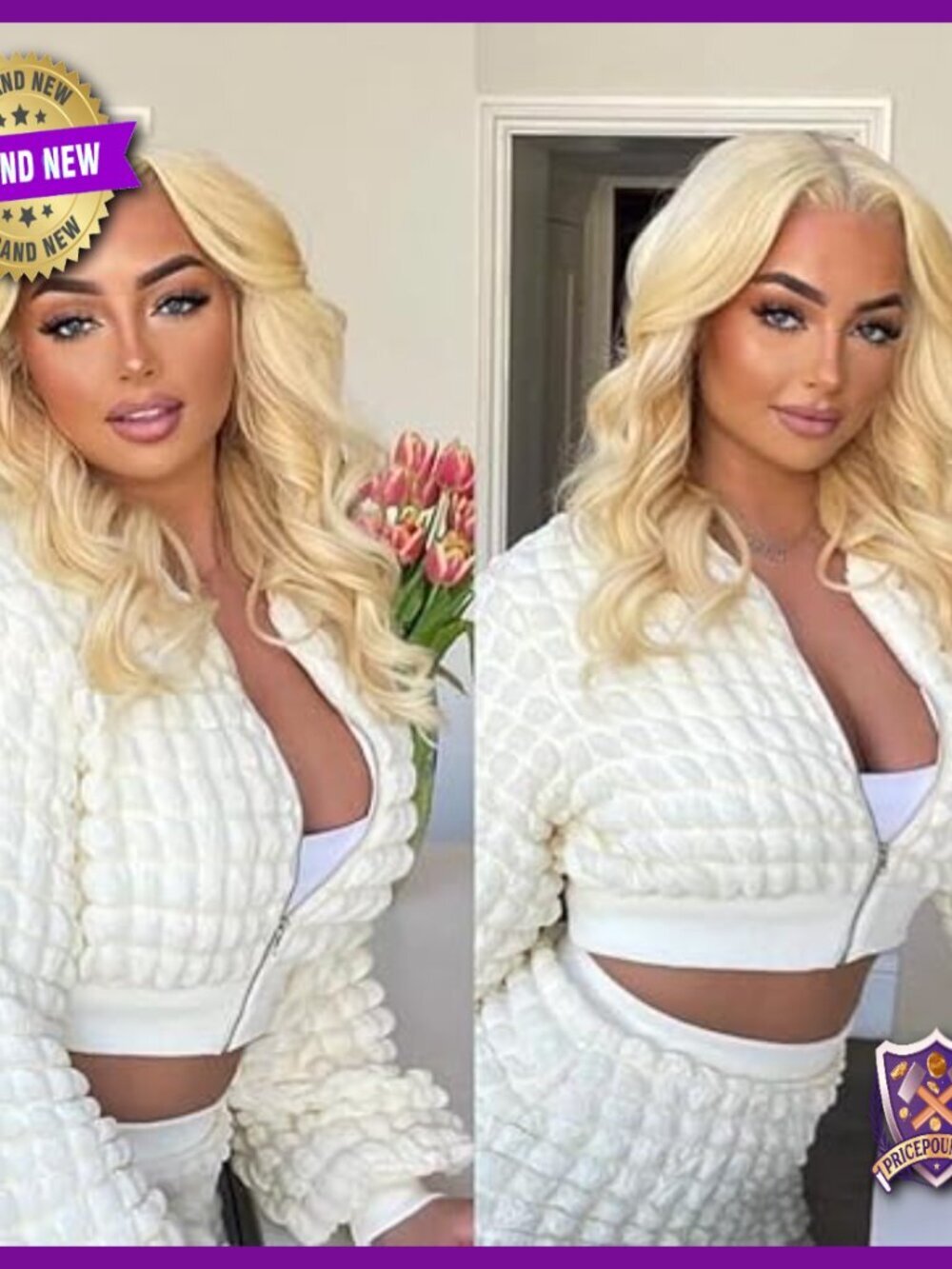 Full Lace Front Wig Human Hair 24 Inch Pre Plucked Baby Hair 200% Density